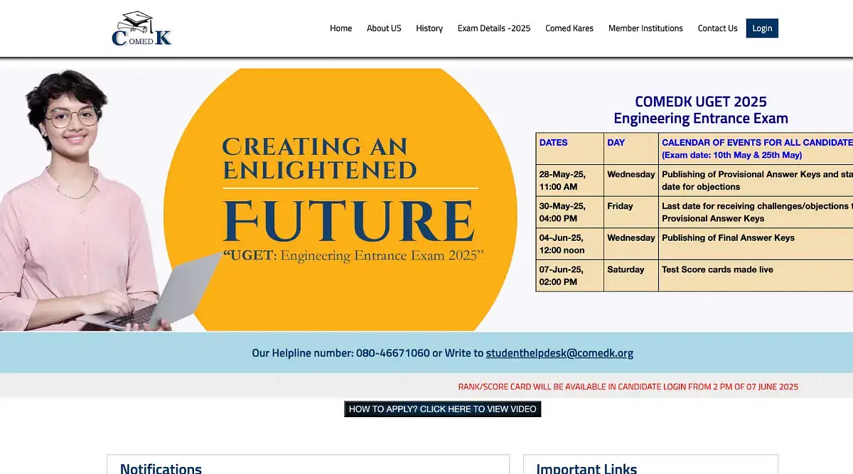 COMEDK Answer Key 2025 Release Date and Time