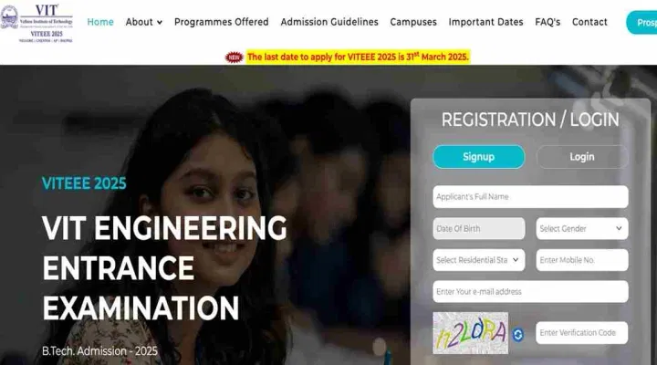 VITEEE Registration 2025 Closes Soon: Direct Link, Instructions