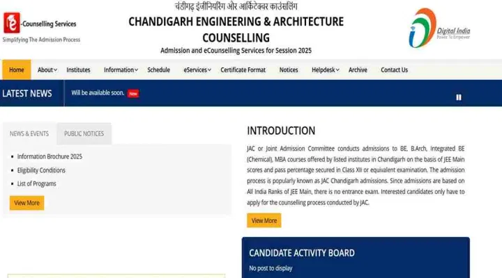 JAC Chandigarh B.tech Official Website 2025 (Released): Information Brocher PDF