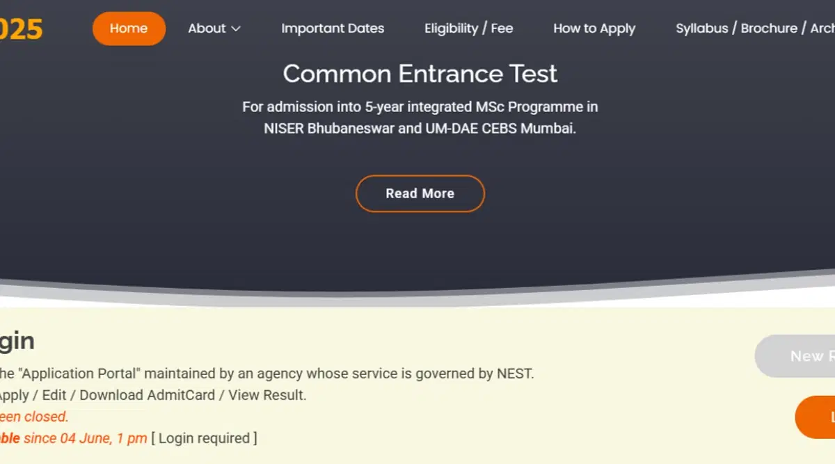 NEST Admit Card 2025 Download Link Activated