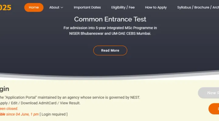 NEST Admit Card 2025 Download Link Activated