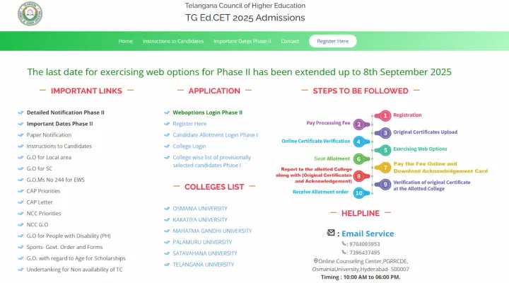 TG EDCET Phase 2 Seat Allotment 2025 LIVE: College Wise Allotment Link