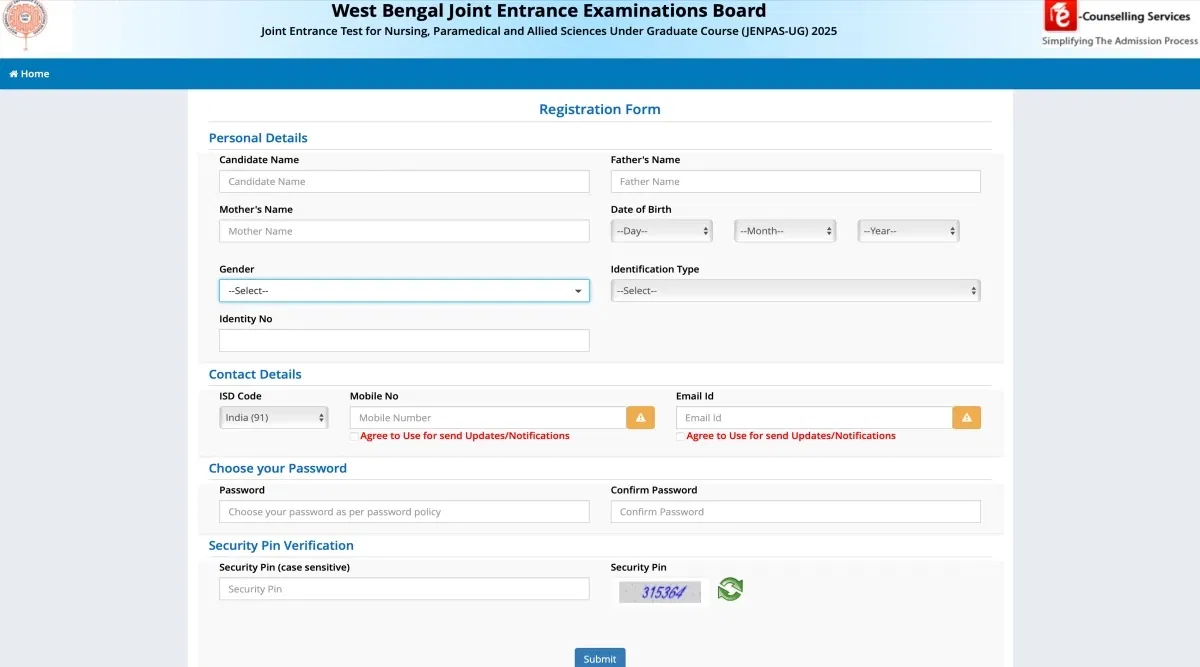 JENPAS UG Exam Registration Link 2025 (Activated) Check Last Date, Instructions