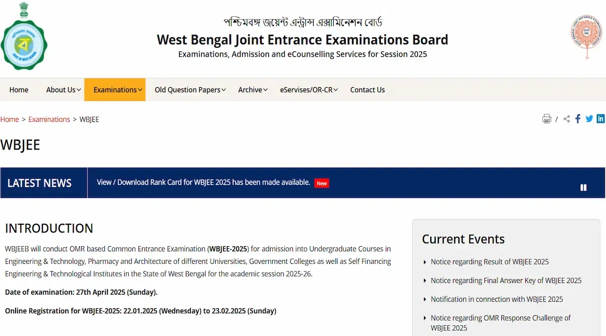 WBJEE Result 2025 Download Link (Activated)