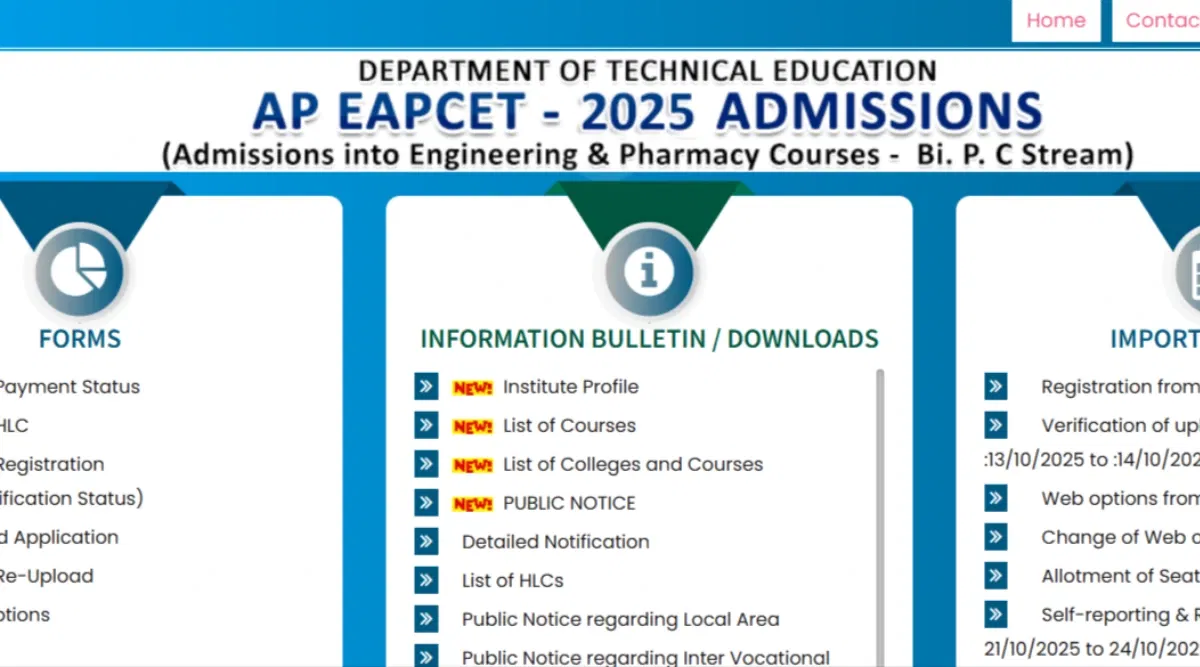 AP EAMCET BiPC Phase 1 Web Option Link 2025 Begins: Direct Link, Instructions