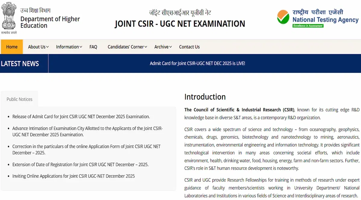 CSIR NET December 2025 Answer Key Released: Direct Link, Instructions