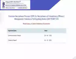 IBPS PO Prelims Result 2025 Download Link Activated