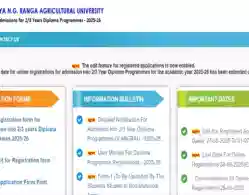ANGRAU Diploma Counselling 2025: Registration Window Closing Today, Web Options Dates Soon