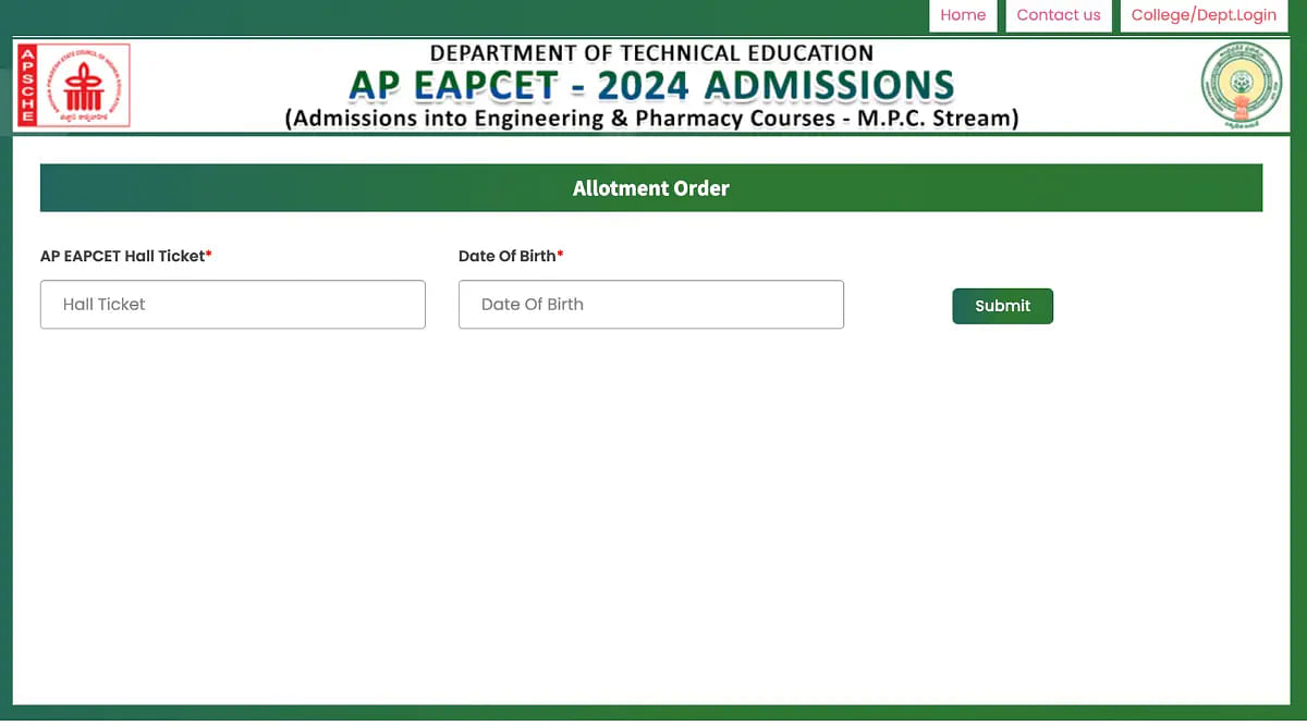 AP EAMCET Seat Allotment Result 2024 Download Link (Activated)