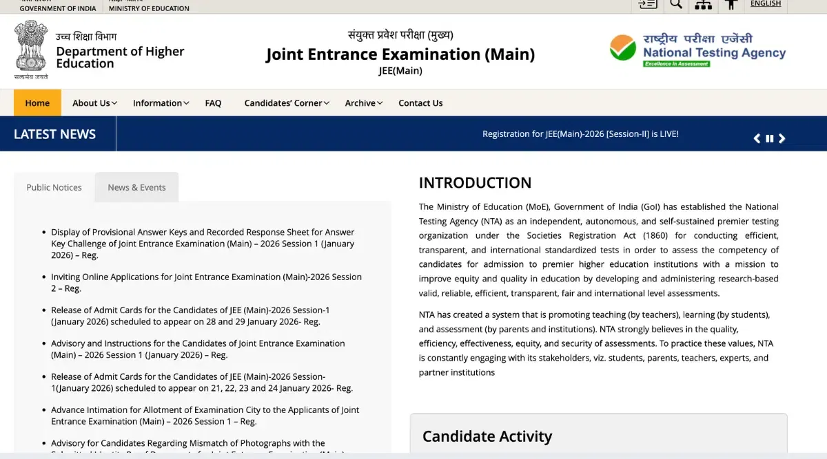 JEE Main 2026 Toppers Session 1 LIVE Updates: Result Download Link, Expected Rank for 99 Percentile