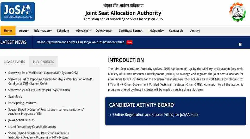 JoSAA First Mock Allotment 2025 (Live Updates): Download Link Activated