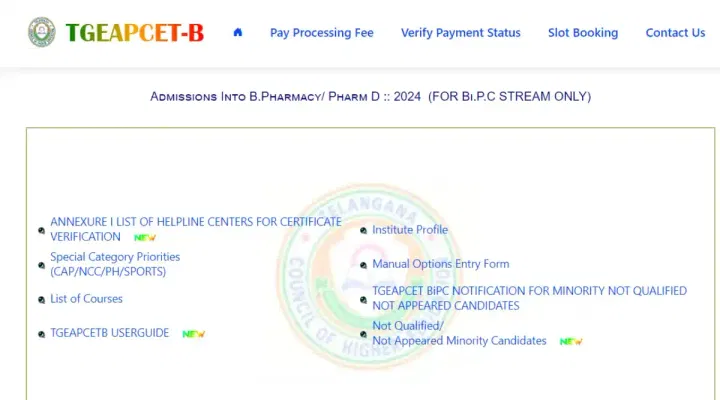 TS EAMCET BiPC Web Options 2024 Begins (Today): Direct Link, Instructions