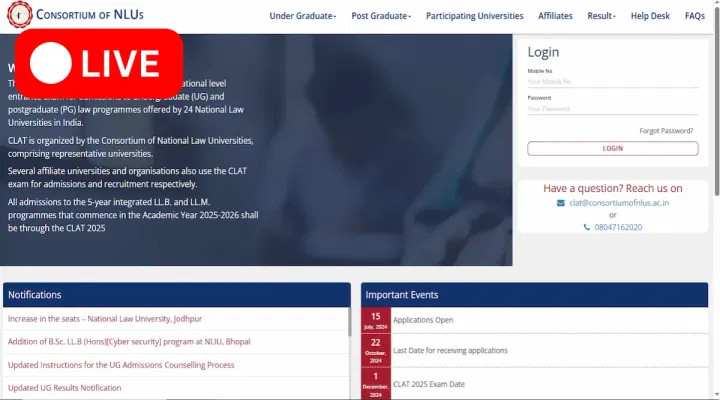 CLAT First Seat Allotment 2025 (Live Updates): Download Link Out Soon