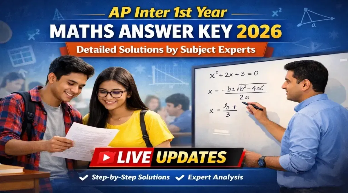 AP Inter 1st Year Maths Answer Key 2026 LIVE Updates: Exam Ends Shortly; Live Question Paper Solving