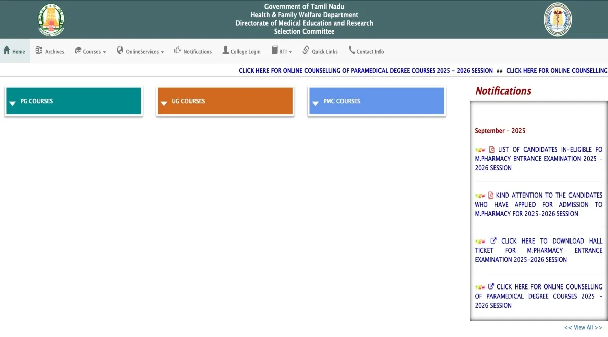 TN Paramedical Round 2 Counselling Registration 2025 Closes Today on September 6