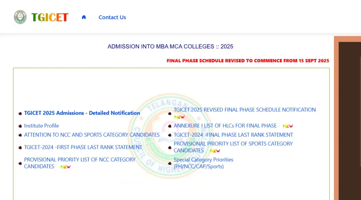 TG ICET Final Phase Seat Allotment 2025 Download Link Activated