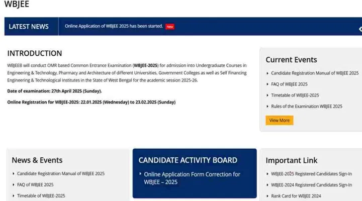 WBJEE Application Correction Window Open 2025: Link, Instructions, Last Date
