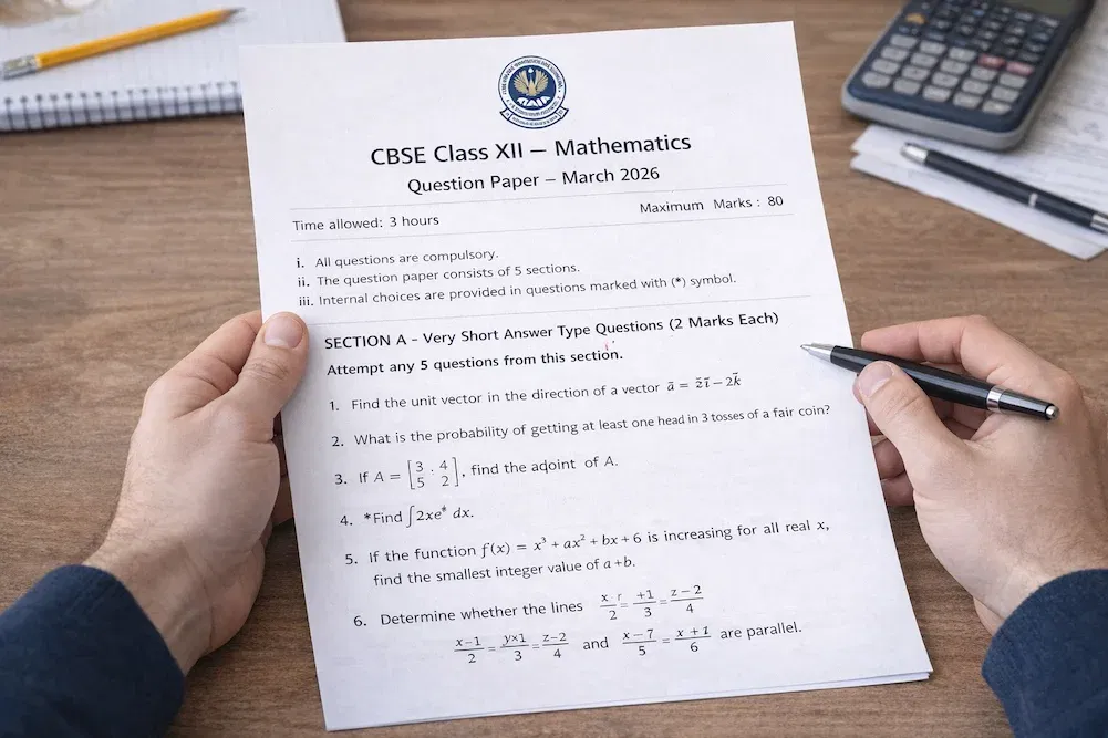 CBSE 12 Maths Exam 2026: High Weightage Topics for March 9 