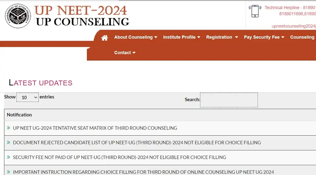 UP NEET UG Round 3 Choice Filling 2024 Closes Soon: Direct Link, Instructions