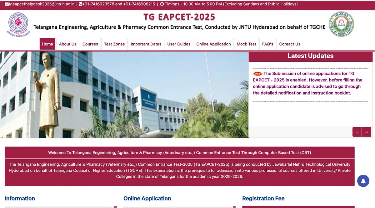 TS EAMCET 2025 Registration Link (Activated): Last Date, Instructions