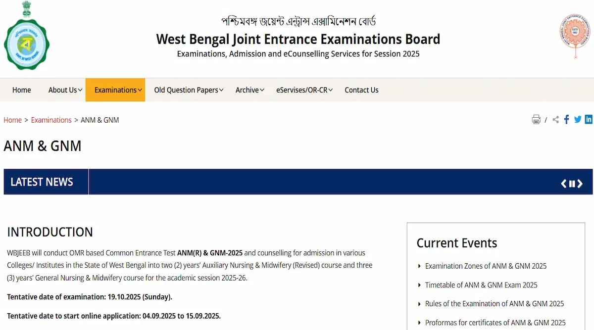 WB ANM GNM Application Form 2025 (Released): Last Date, Instructions