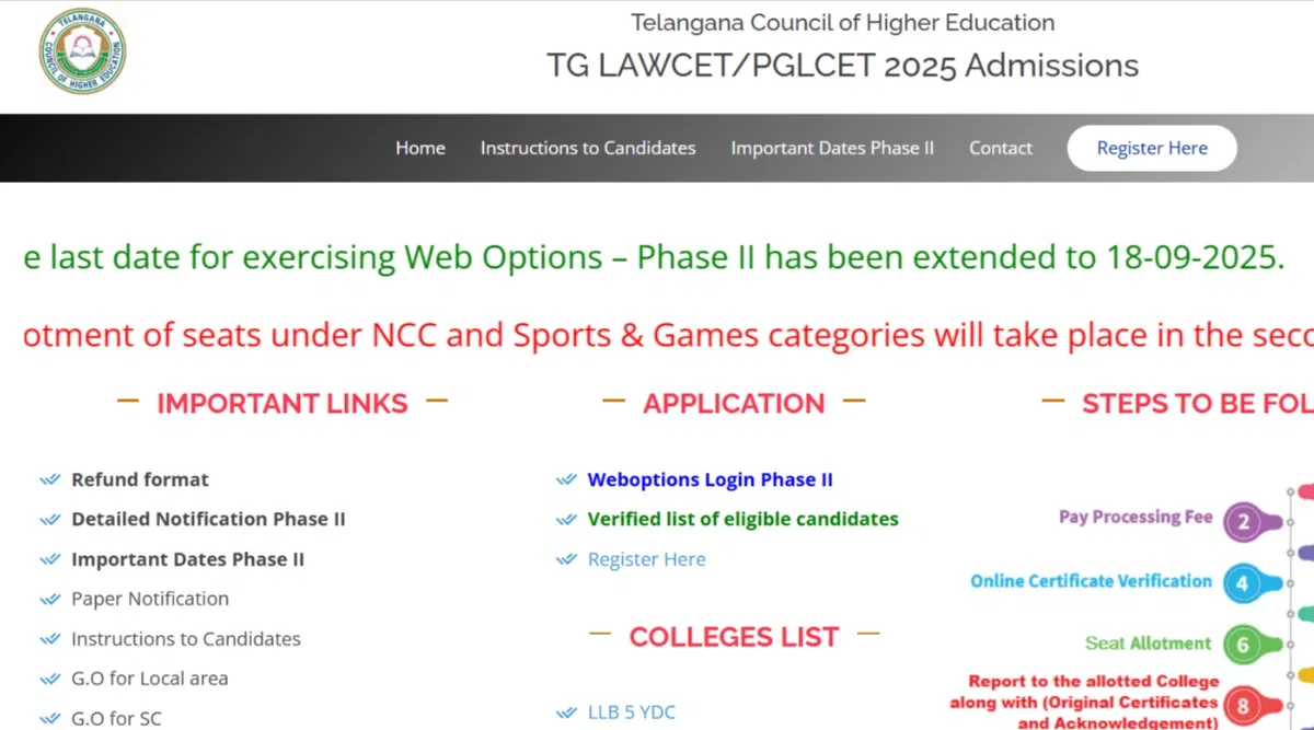 TG LAWCET Phase 2 Seat Alotment 2025 Download Link (Activated)
