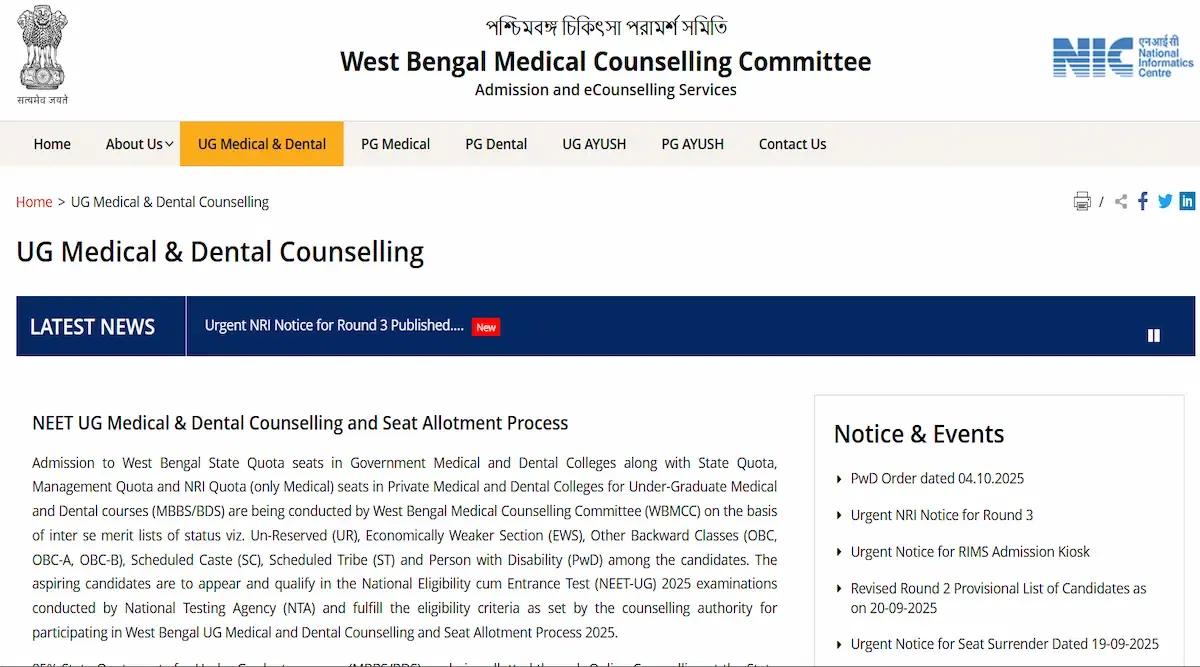 WB NEET UG Round 3 Counselling Registration 2025 Begins: Direct Link, Instructions