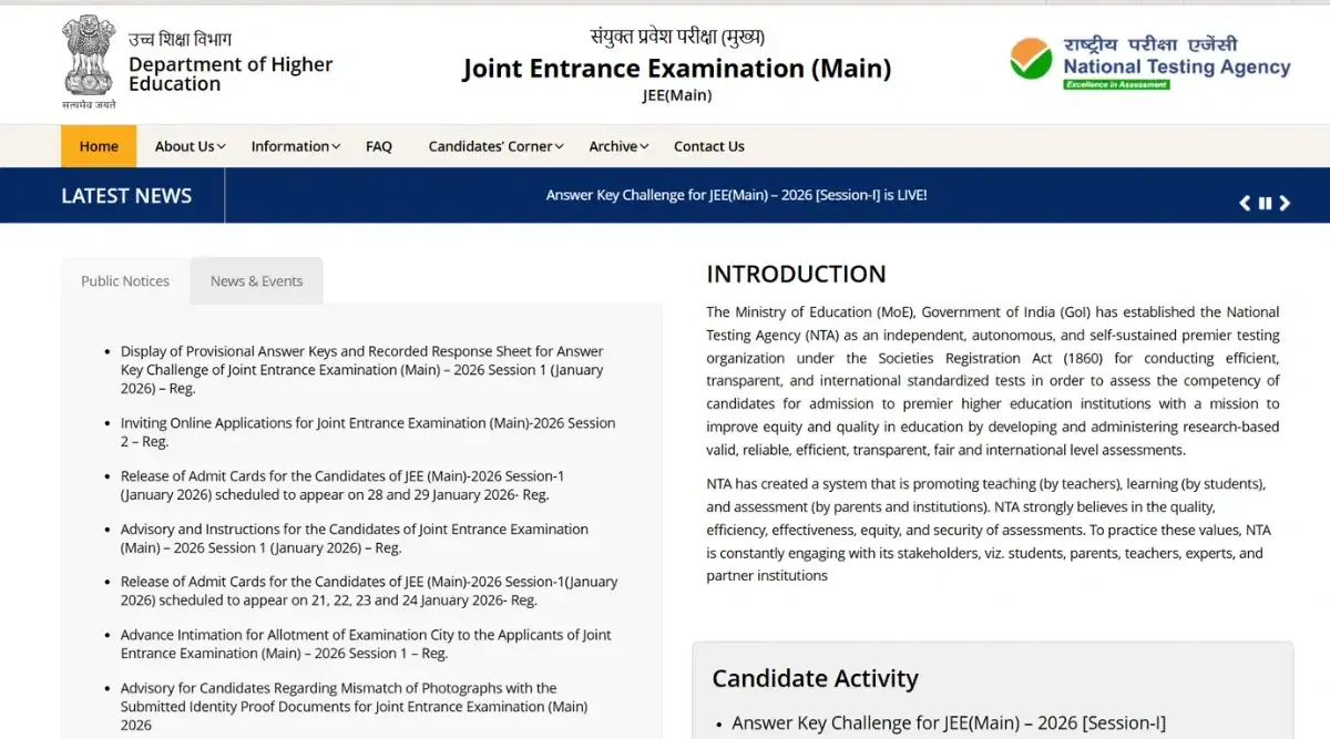 JEE Main 2026 Answer Key Objection Closes Today on 6 February 
