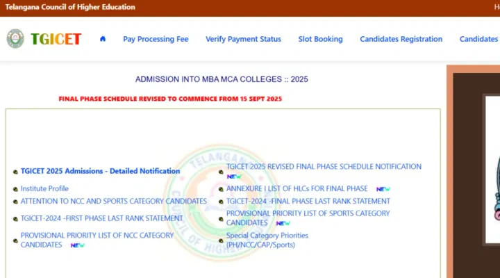TG ICET Final Phase Web Options 2025 Begins: Direct Link, Instructions