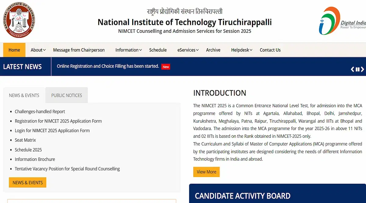 NIMCET Round 1 Seat Allotment 2025 Releasing Today