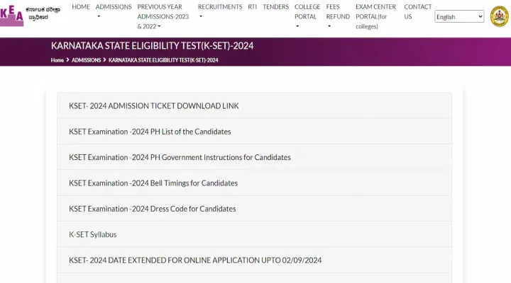 KSET Admit Card 2024 Released: Download link, instructions