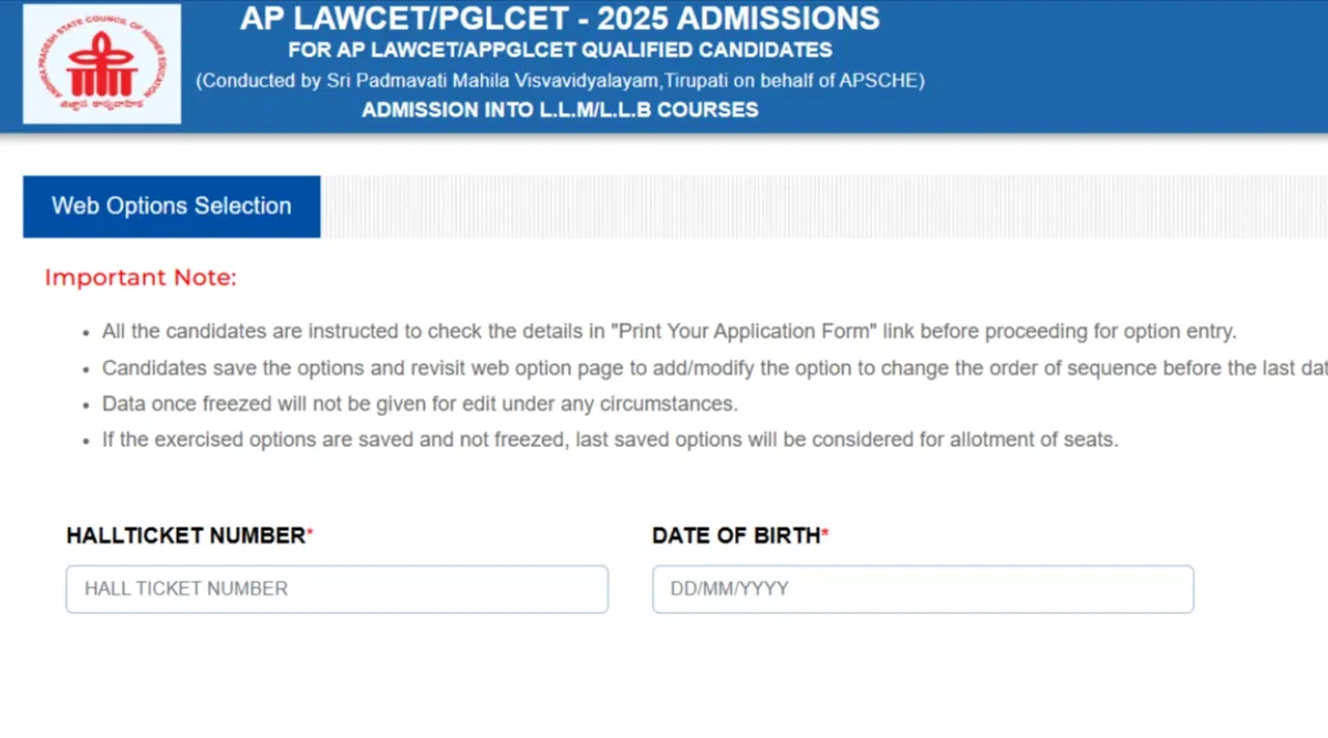 AP LAWCET Phase 1 Web Option Date 2025 Extended: Check Revised Date