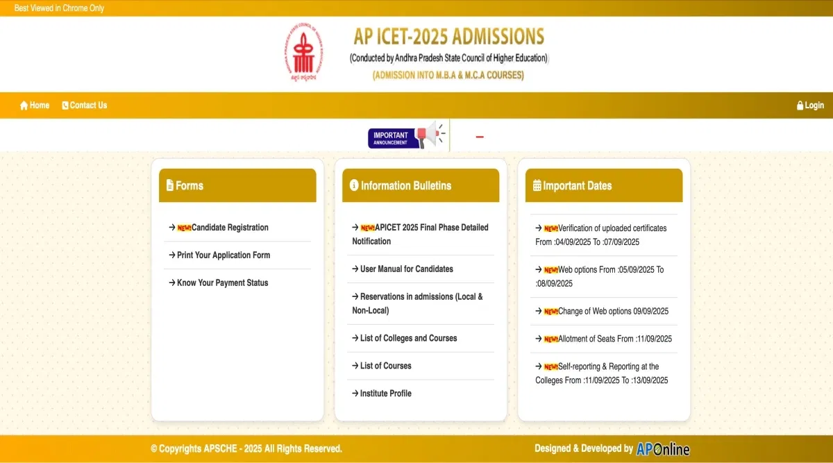 AP ICET Final Phase Counselling Dates 2025 (Released): Web Options, Seat Allotment