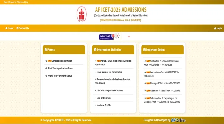 AP ICET Final Phase Counselling Dates 2025 (Released): Web Options, Seat Allotment