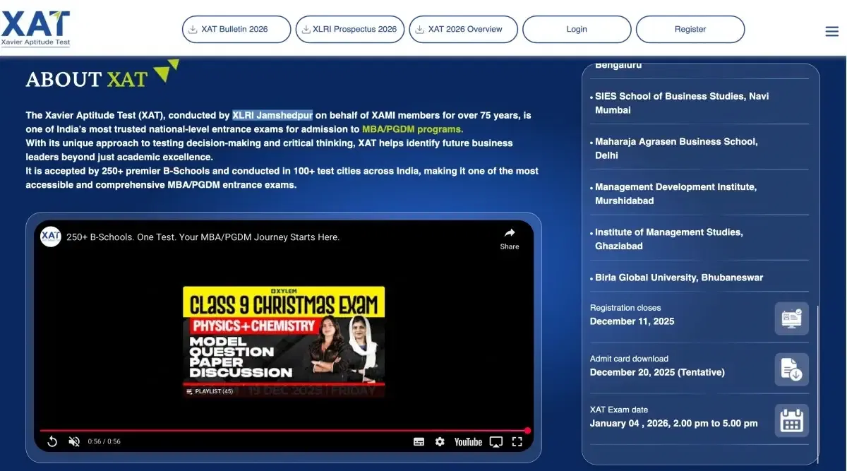 XAT 2026 Admit Card LIVE Updates: Hall Ticket Link Expected Soon