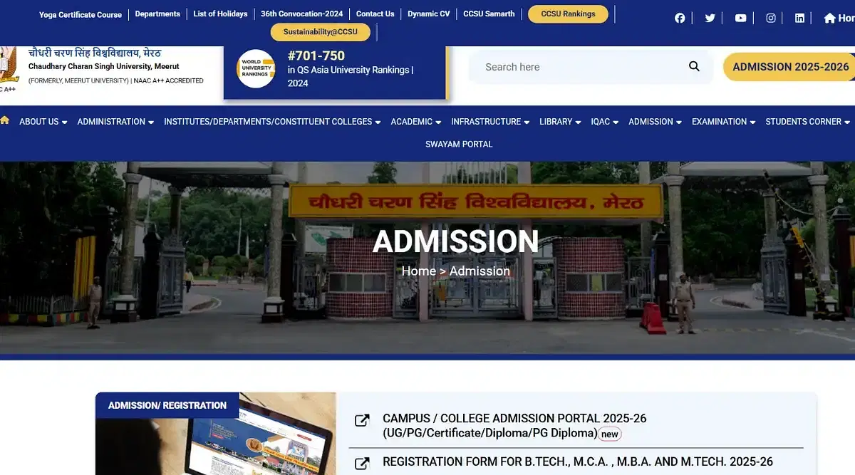 CCSU PG Application Form 2025 Released: Steps to Register, Instructions