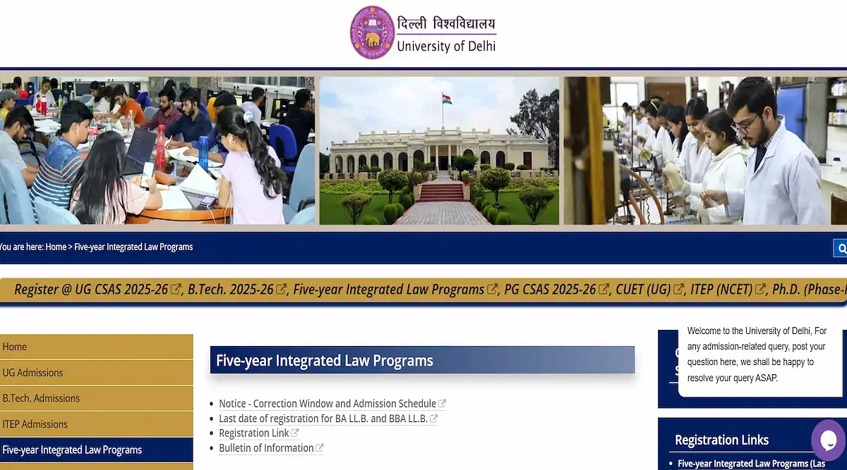DU Five-Year LLB round 1 Allotment 2025 Expected Release Time