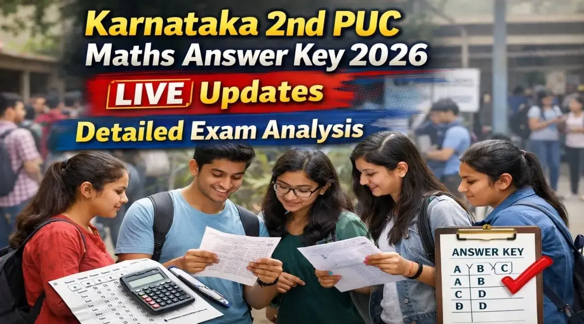 Karnataka 2nd PUC Maths Answer Key 2026 LIVE Updates: Detailed Exam Analysis