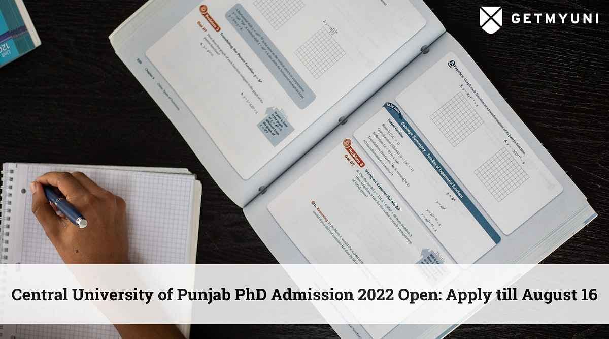 Central University of Punjab PhD Admission 2022 Open