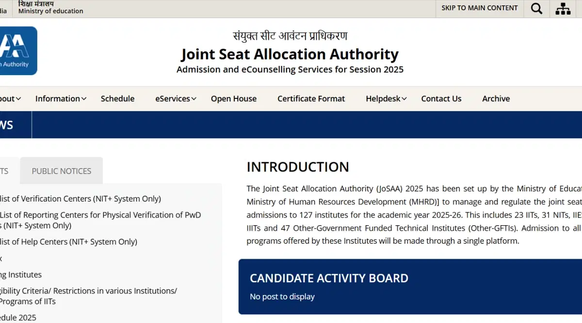 JoSAA State-wise List of Verification Centers 2025 (Released): Check PDF Link Here