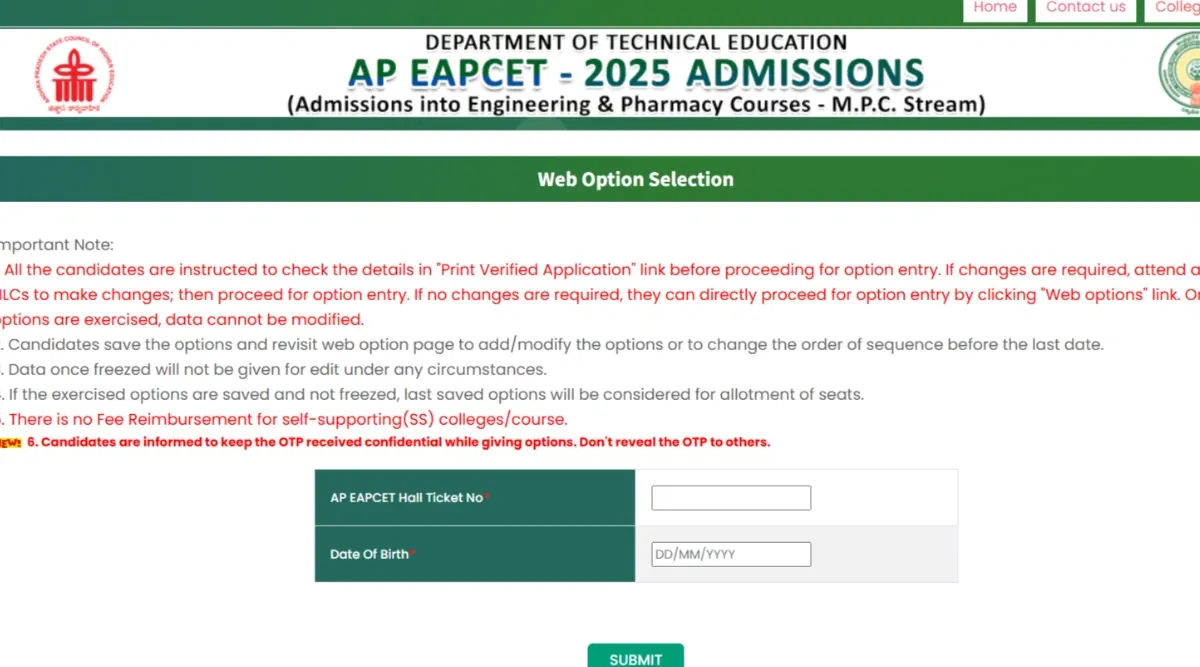AP EAMCET Phase 3 Web Option 2025 Released: Check Last Date, Instructions