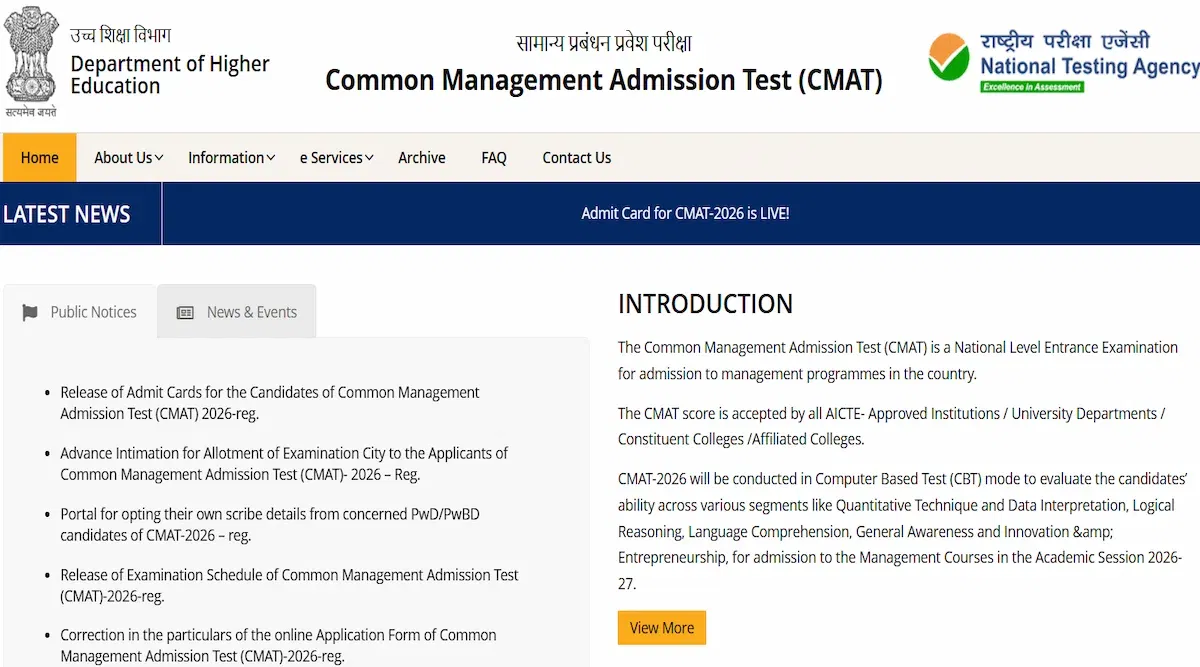 CMAT 2026 Admit Card Released: Direct Link, Instructions