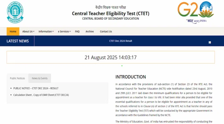 CTET 2025 Notification (Live Updates): Official Dates Expected Soon