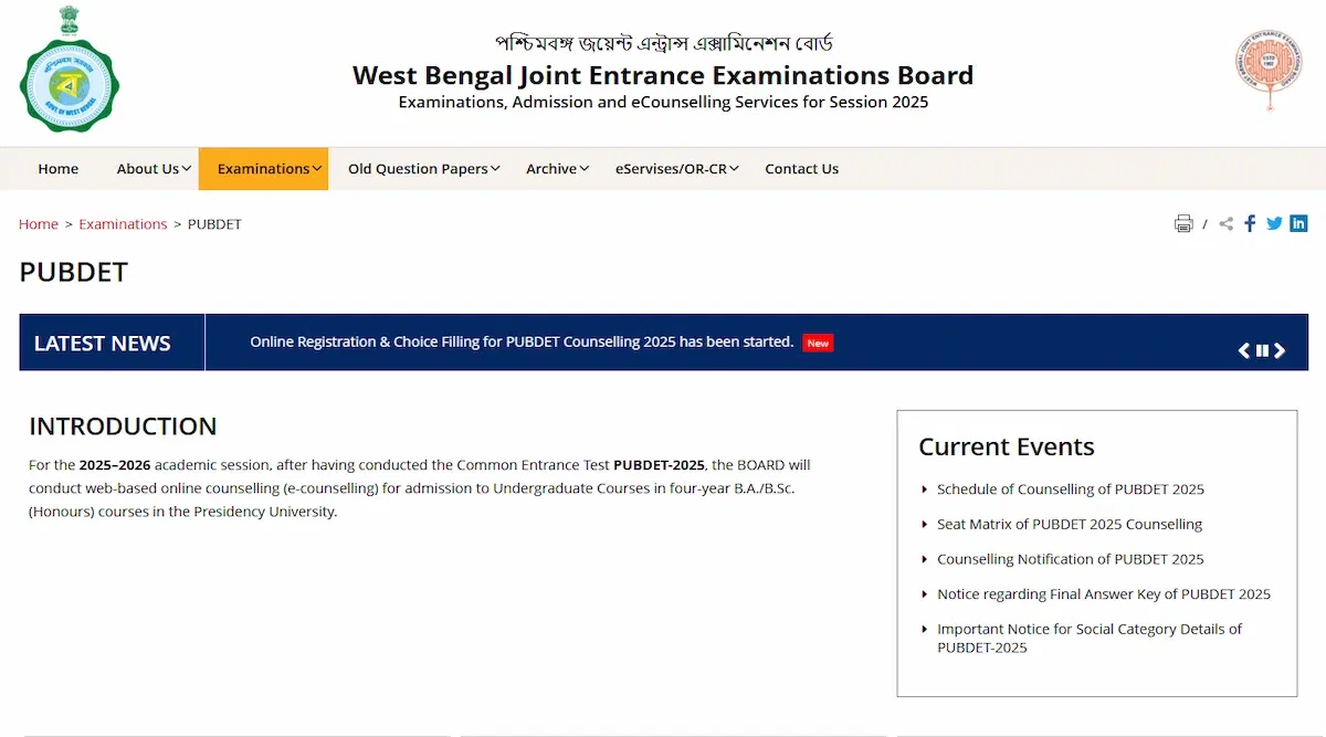 PUBDET Seat Allotment Result 2025 (Live Update): Round 1 Download Link Soon