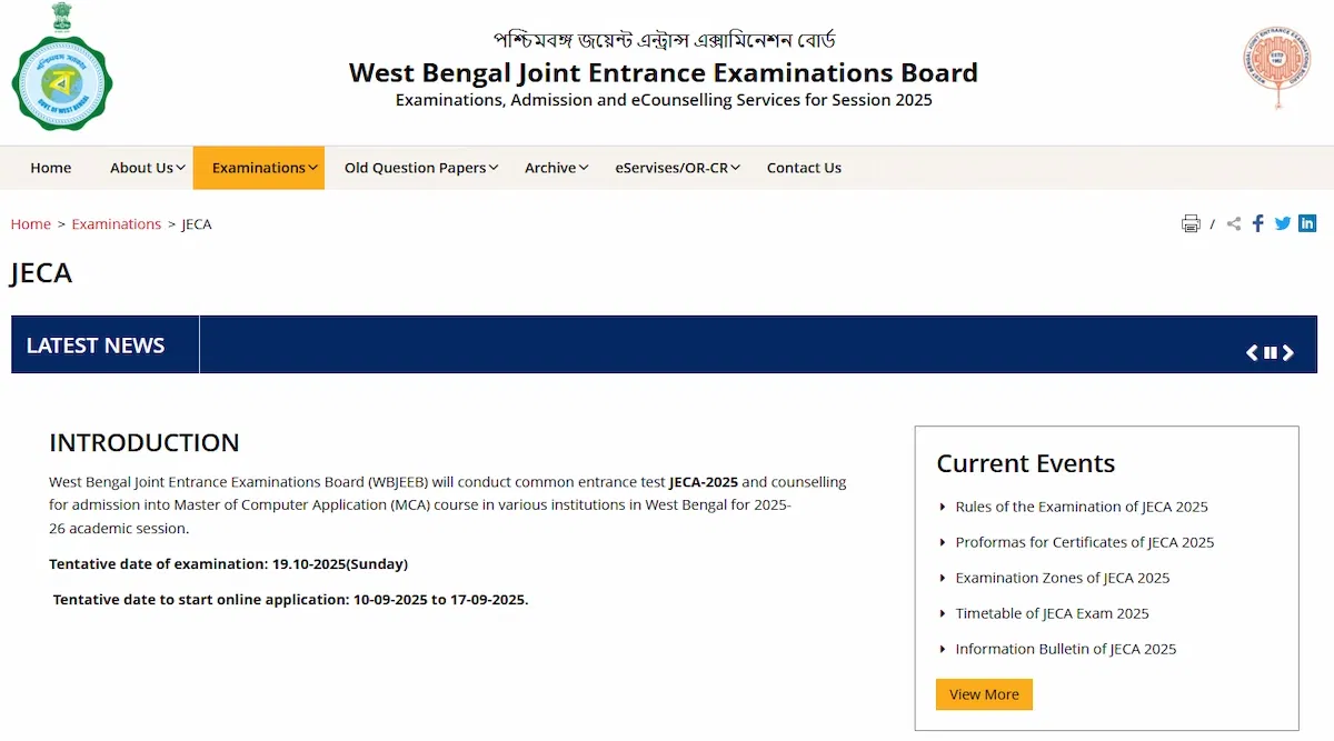WB JECA Admit Card 2025 LIVE Updates: Download Link to be Activated Soon 