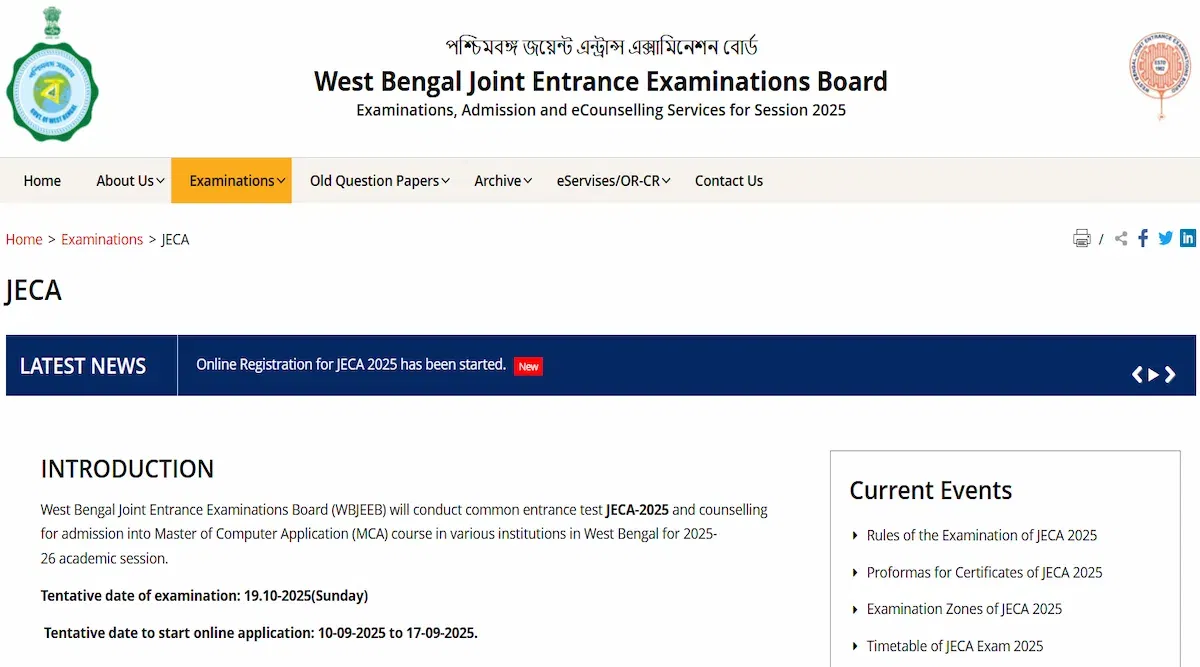 WB JECA Admit Card 2025 Expected Release Time