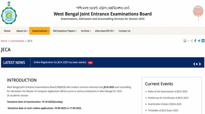 WB JECA Admit Card 2025 Expected Release Time