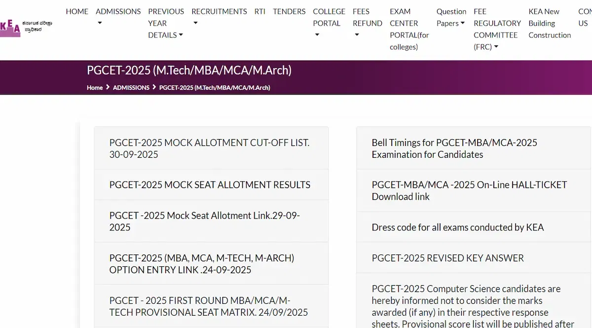 Karnataka PGCET Seat Allotment 2025 LIVE Updates: Round 1 Download Link Soon
