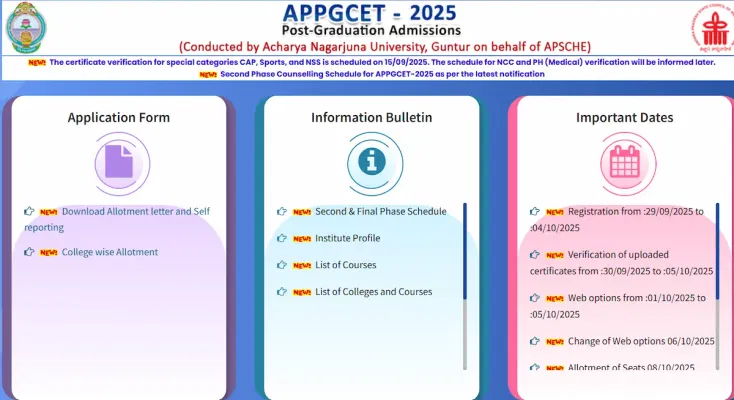 APPGCET Phase 2 Counselling Dates 2025 Released