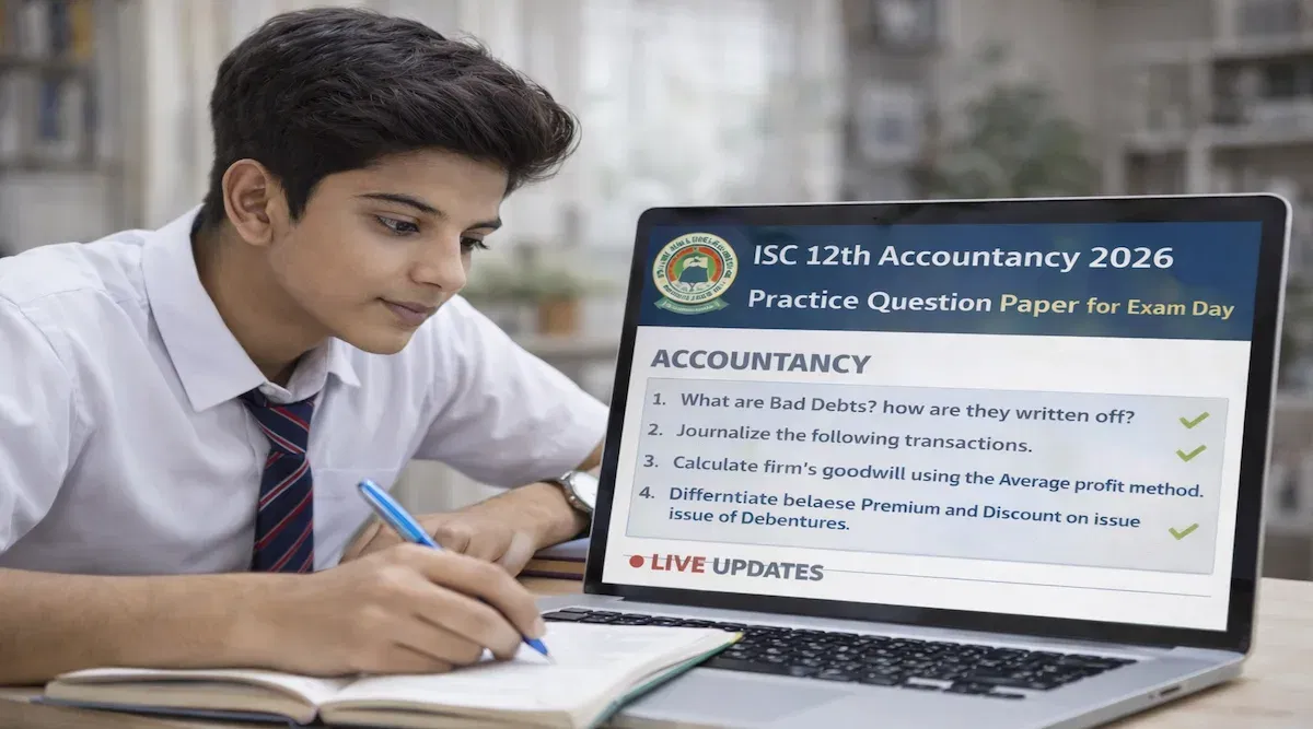 ISC 12th Accountancy 2026 Practice Question Paper for Exam Day